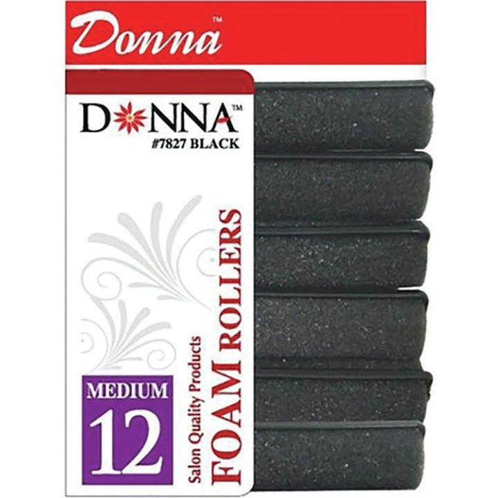﻿Donna Foam Rollers (Medium) Black