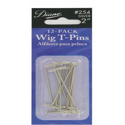 Wig T-Pins 2 Inch Silver (12 Pack)