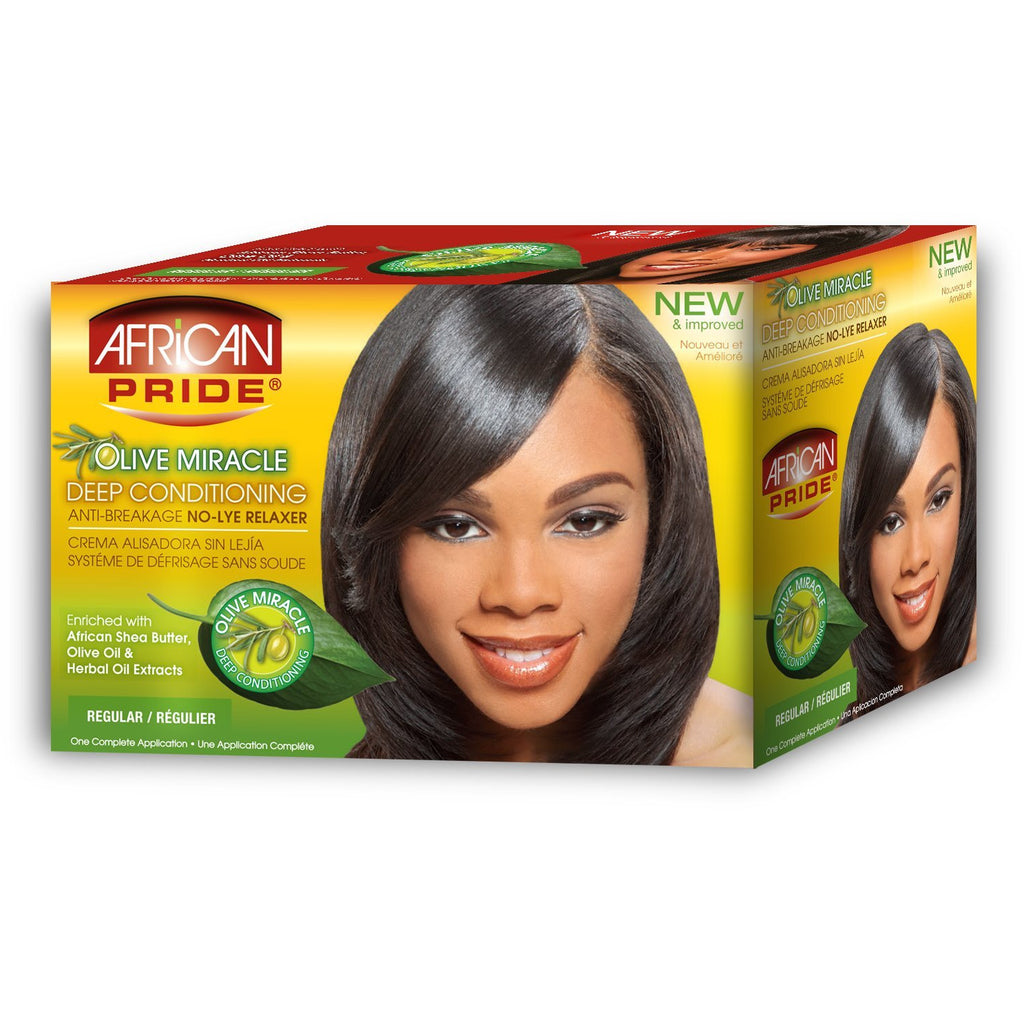 African Pride Olive Miracle Deep Conditioning Relaxer Kit (Regular)