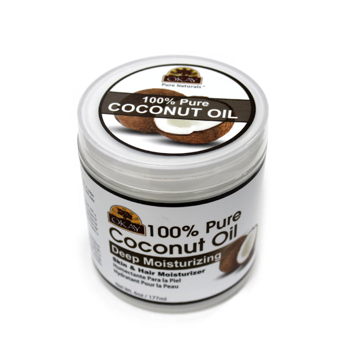 Okay 100% Pure Coconut Oil, Deep Moisturizing 6 Oz