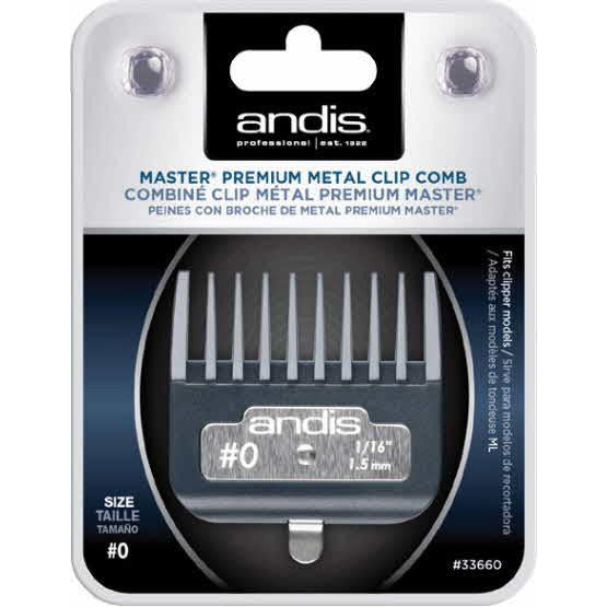 Andis Master® Premium Metal Clip Comb Size 0 (1/16")