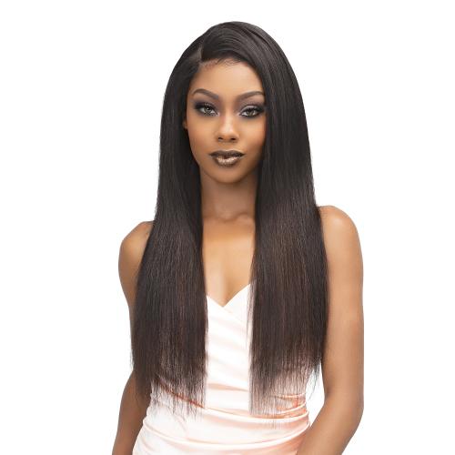 Janet Collection Virgin Remy Human Hair Melt Natural Straight 3pcs with 4X5 HD Free Part Lace Frontal Closure