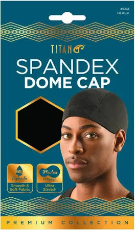 Titan Spandex DOME CAP  Blk 664, Black