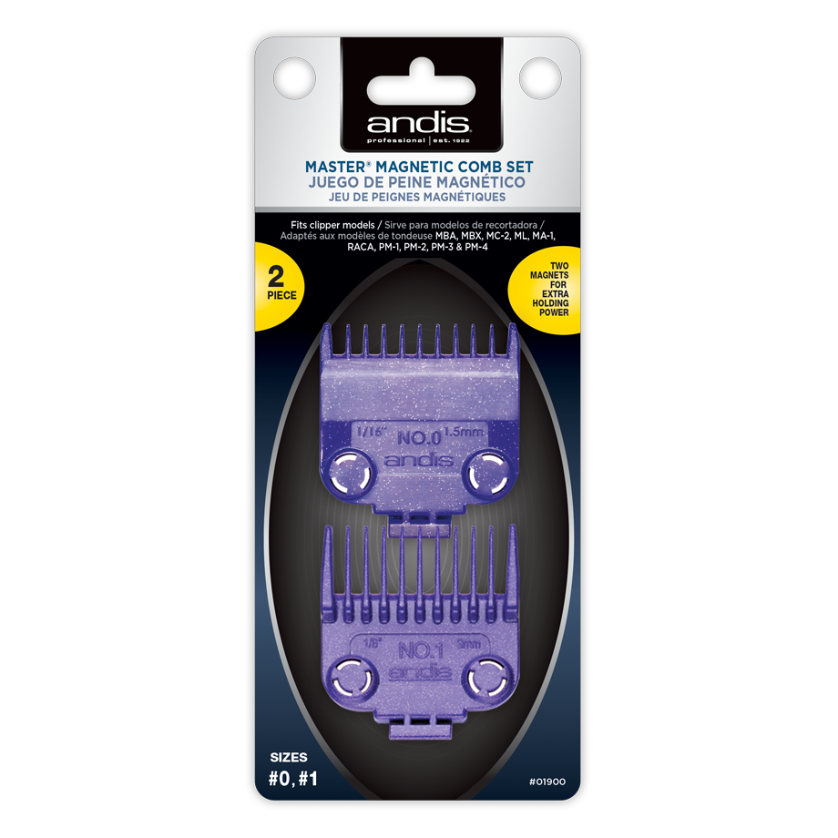 Andis Master® Magnetic Comb Set — 2-Pack 0-1/16" & 1-1/8" #01900