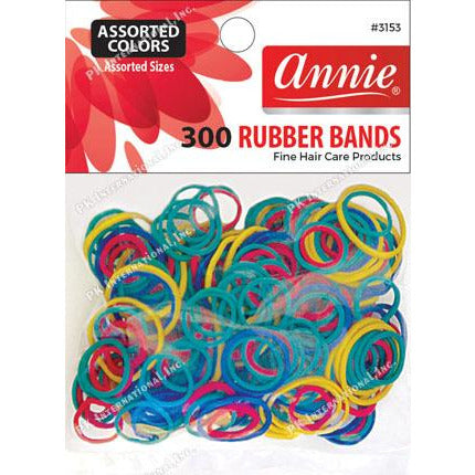 Annie Rubber Bands 300 Count - Assorted Sizes & Colors