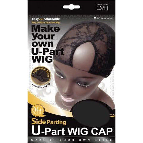 Side Parting U-Part Wig Cap Black
