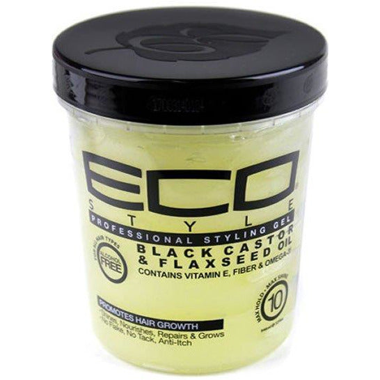 Eco Style Professional Styling Gel Black Castor & Flax Seed Oil 32 Oz