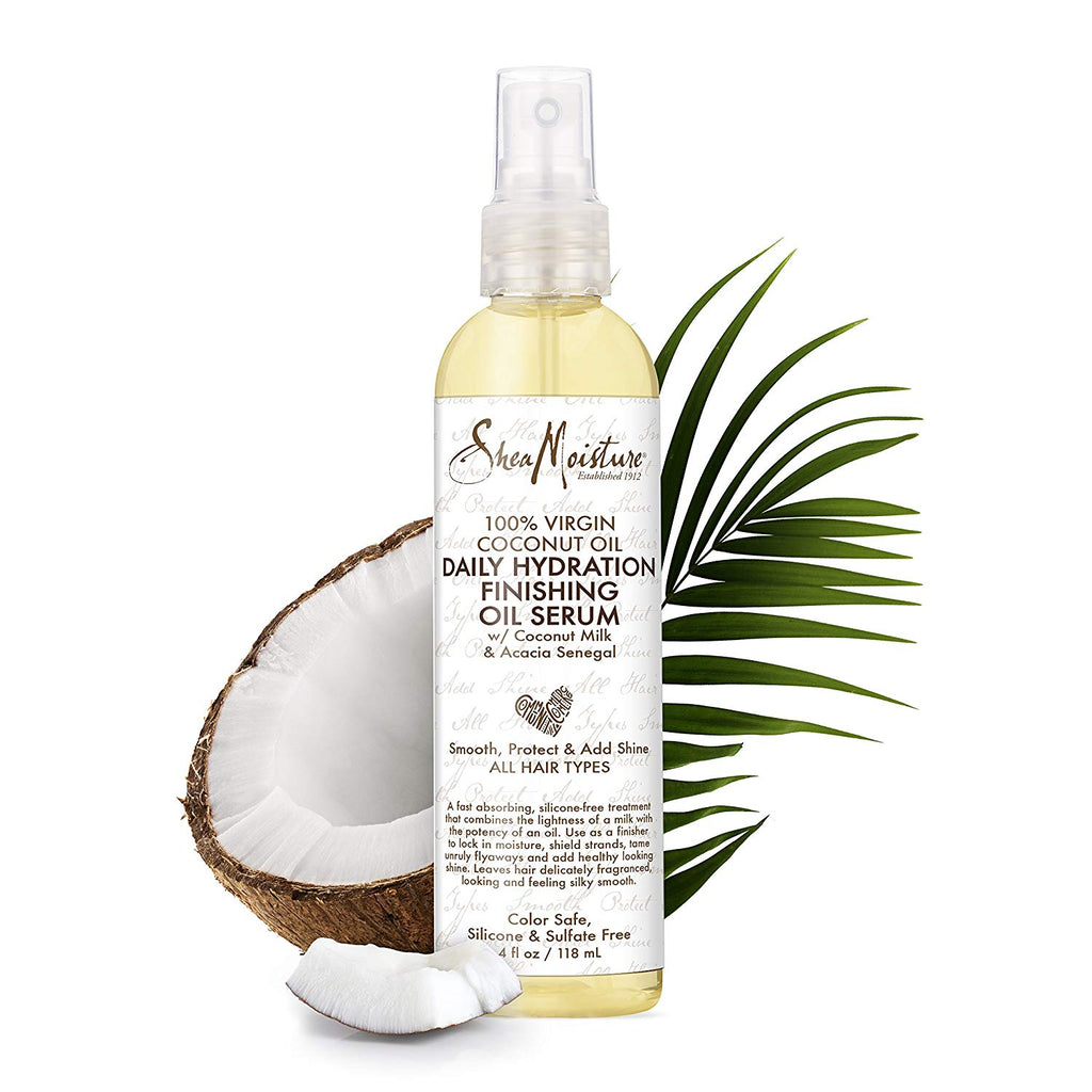 Shea Moisture 100% Virgin Coconut Oil Daily Hydration Finishing Oil Serum 4 oz