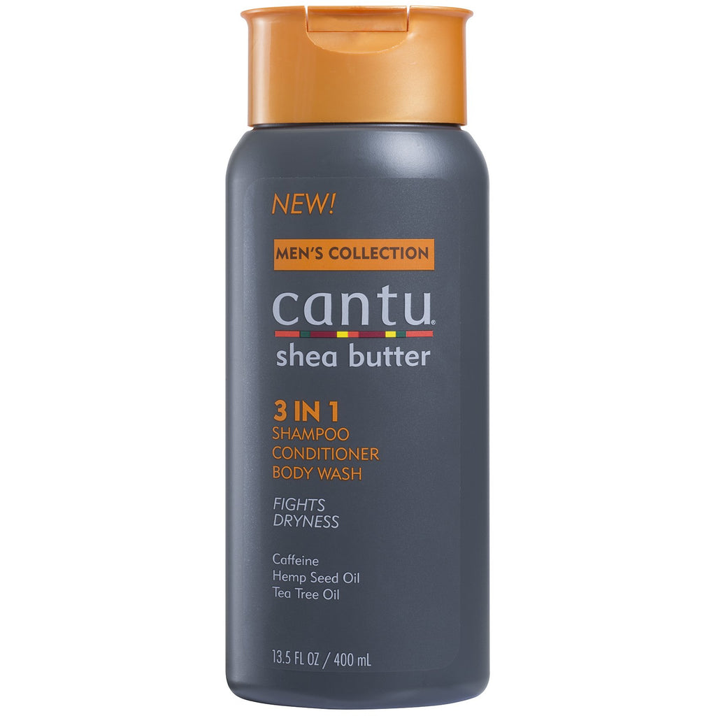 Cantu Men 3N1 Shampoo Conditioner Body Wash 13.5 Oz