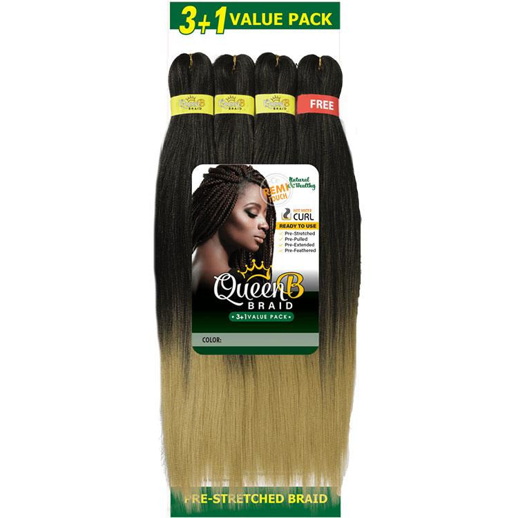 Queen B  3 + 1 Free Value Pack Braiding Hair  50 Inch