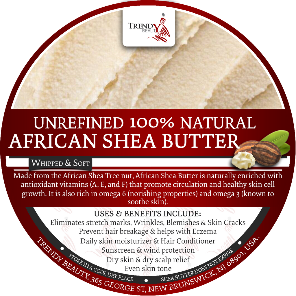 Unrefined 100% Natural African Shea Butter (Whipped and Soft) 12 Oz
