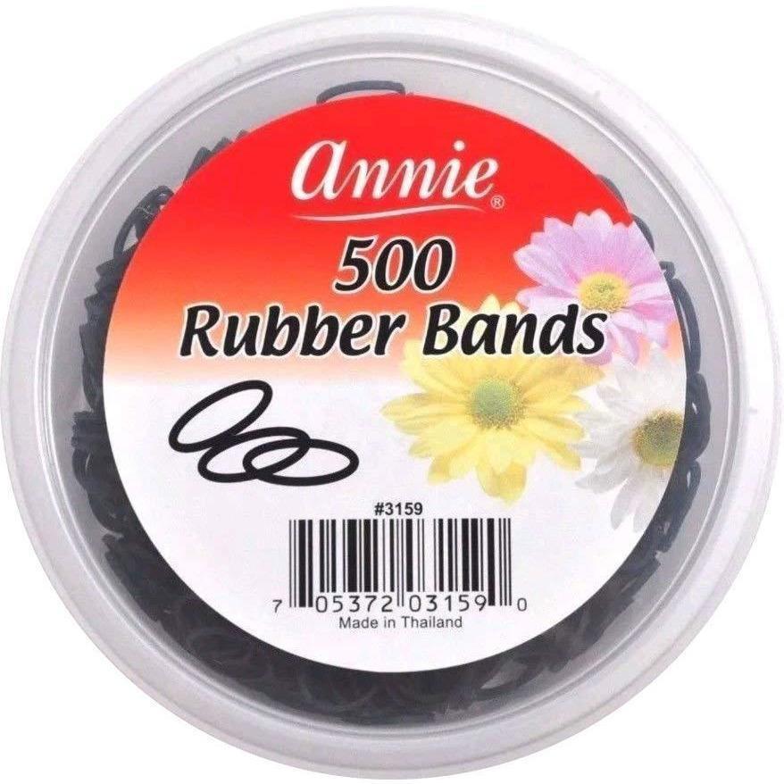 Annie Rubber Bands 500 Count (Jar) - Black
