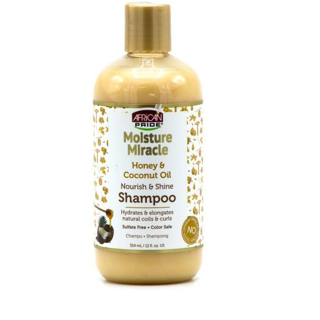 African Pride Moisture Miracle Honey & Coconut Oil Shampoo 12 Oz