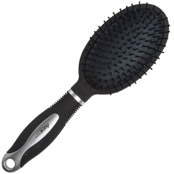 DIANE BLACK AND SILVER OVAL PADDLE BRUSH # D9086