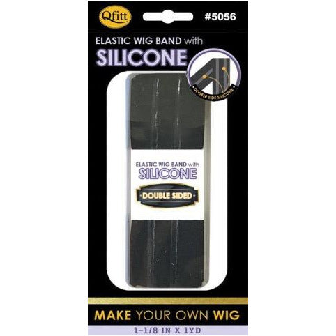 Elastic Wig Band With Silicon 1-1/8" x 1 yard ( 3cm x 91cm) BLACK