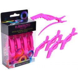 Framar Rubberized Jaw Clips - Pink (4 Pack)